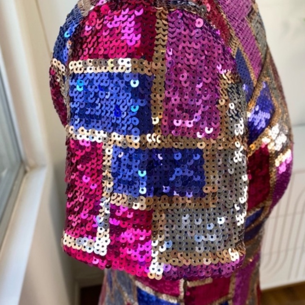 Trina Turk NWOT Sequin Mosaic Mini Cocktail Dress, Size 4 - Picture 7 of 10